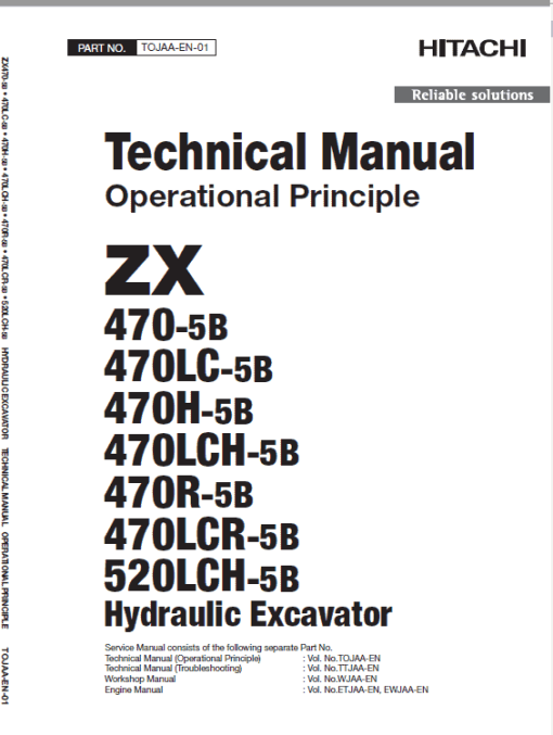 Hitachi ZX470-5B, ZX470LCH-5B and ZX520LCH-5B Excavator Service Repair Manual - Image 4