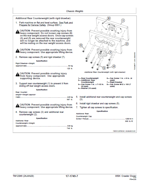 John Deere 850K Crawler Dozer Technical Manual (SN. from E178122 - E271265) - Image 5