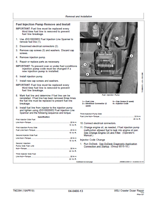 John Deere 950J Crawler Dozer Technical Manual (TM2363 and TM2364) - Image 4