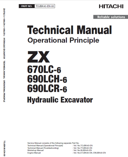 Hitachi ZX670LC-6, ZX690LCR-6 and ZX690LCH-6 Excavator Service Repair Manual - Image 5