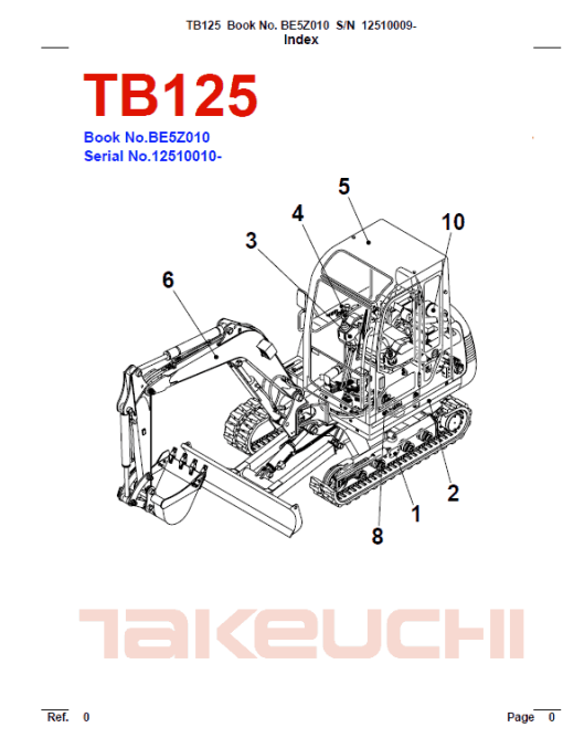 Takeuchi TB125, TB135 and TB145 Excavator Service Manual - Image 3