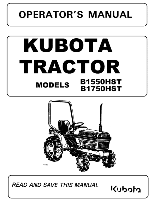 Kubota B1550, B1750, B2150 Tractor Workshop Service Manual - Image 5