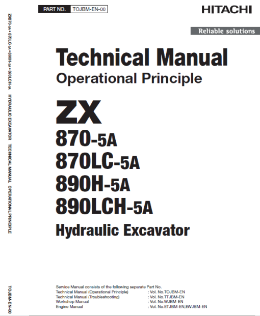 Hitachi ZX870-5A and 890H-5A Excavator Service Repair Manual - Image 5