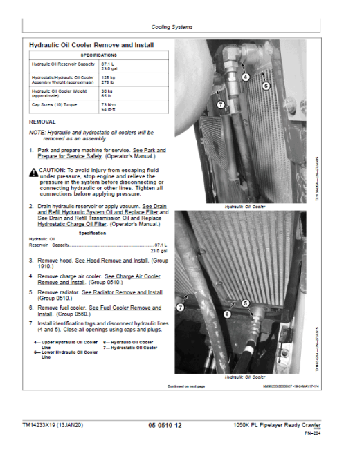 John Deere 1050K PL Pipelayer Crawler Dozer Technical Manual (SN. F310922 - F318801) - Image 5