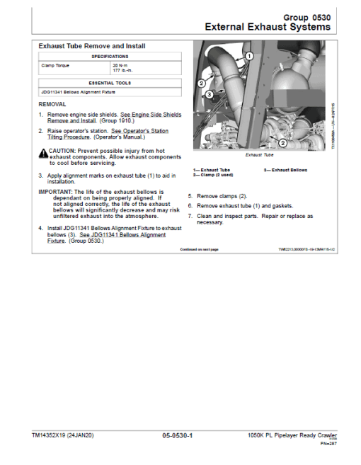 John Deere 1050K PL Pipelayer Crawler Dozer Technical Manual (SN. F318802-) - Image 5