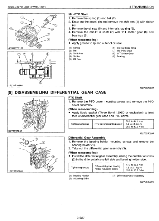 Kubota B2410, B2710, B2910, B7800HSD Tractor Service Manual - Image 6