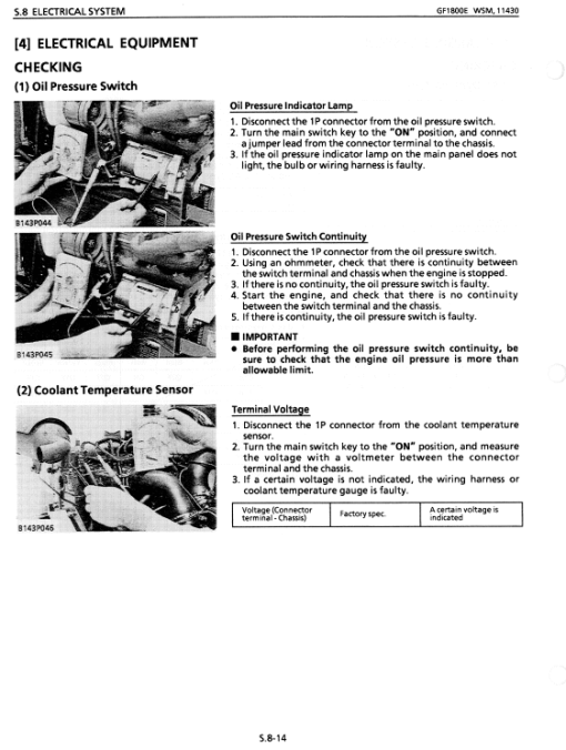 Kubota GF1800, GF1800E Lawn Mower Workshop Service Manual - Image 5