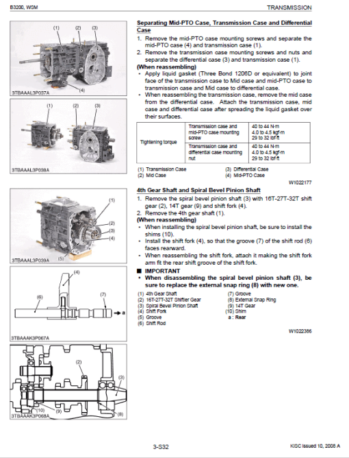 Kubota B3200 Tractor Workshop Service Manual - Image 5