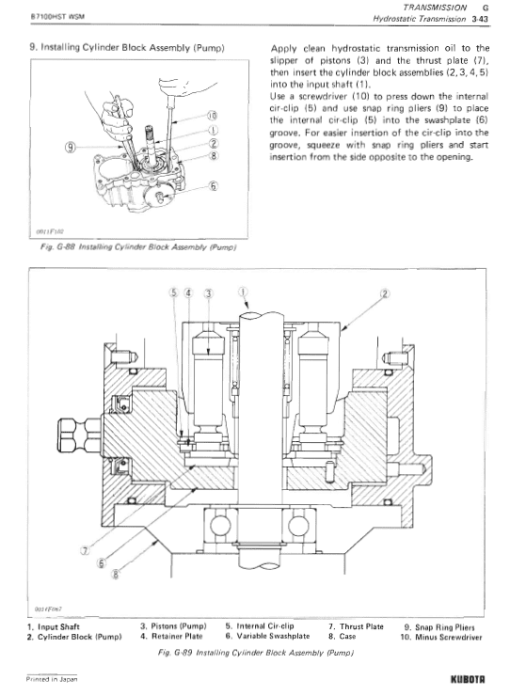 Kubota B6100HST, B7100HST Tractor Workshop Service Manual - Image 5