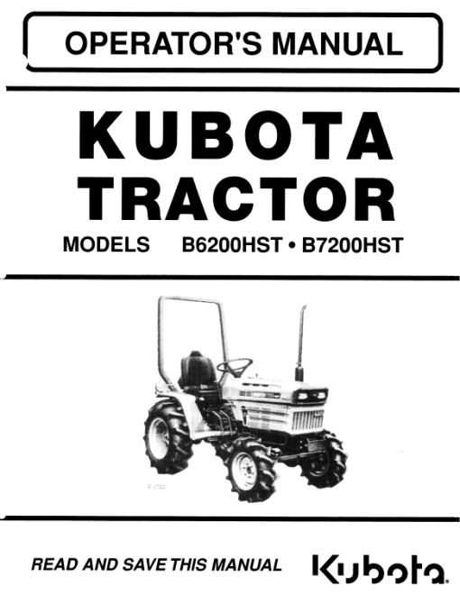 Kubota B6200HST, B7200HST Tractor Workshop Service Manual - Image 5