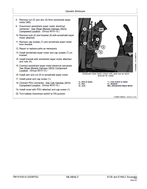 John Deere E130, E140LC Excavator Repair Technical Manual (SN. after D300003 - ) - Image 5