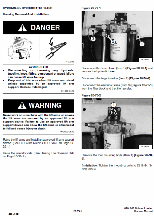 Bobcat 873 and 883 G-Series Skid-Steer Loader Service Manual - Image 4