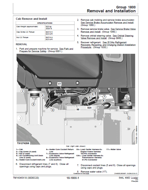 John Deere 544L 4WD Loader Repair Technical Manual (S.N after F693054 - ) - Image 5