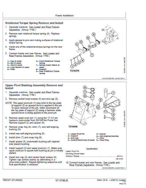 John Deere 344J Loader Repair Technical Manual (SN. before 22913) - Image 5