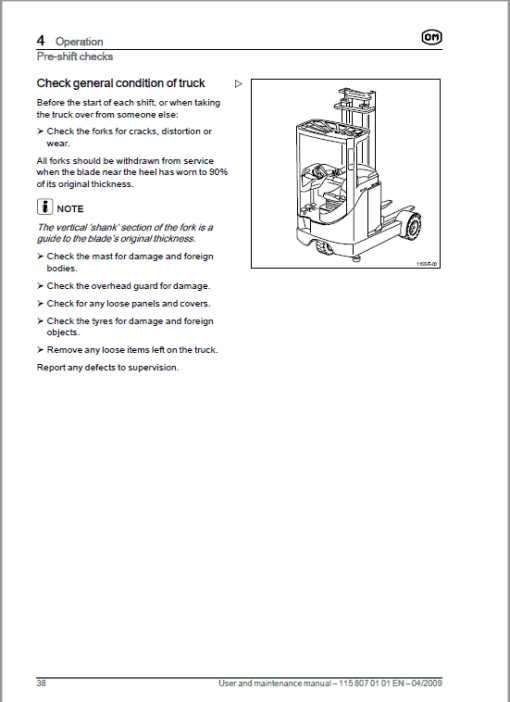 OM Pimespo XRS14ac, XRS16ac, XRS20ac Electric Reach Trucks Workshop Repair Manual - Image 5