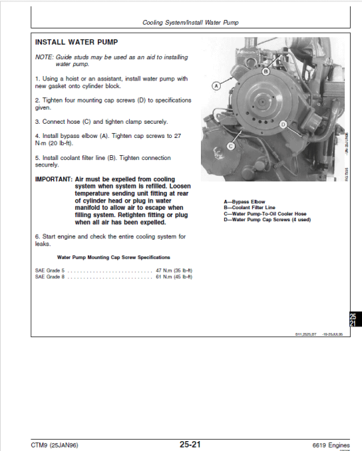 John Deere Series 500, 6619 Diesel Engines Service Repair Manual (CTM9) - Image 5