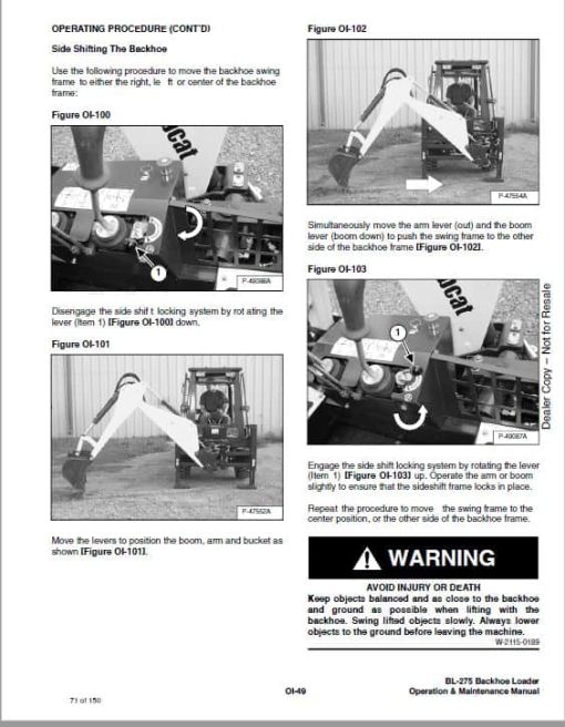 Bobcat BL275 Loader Service Repair Manual - Image 5