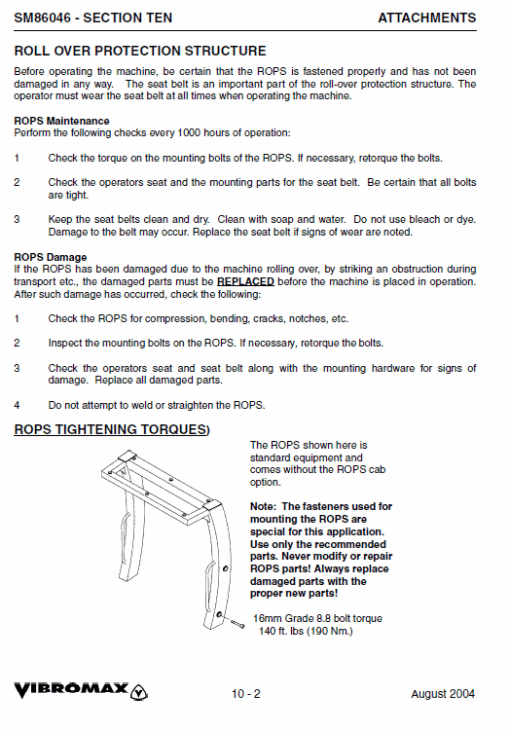 JCB Vibromax VM46 Single Drum Roller Service Manual - Image 3