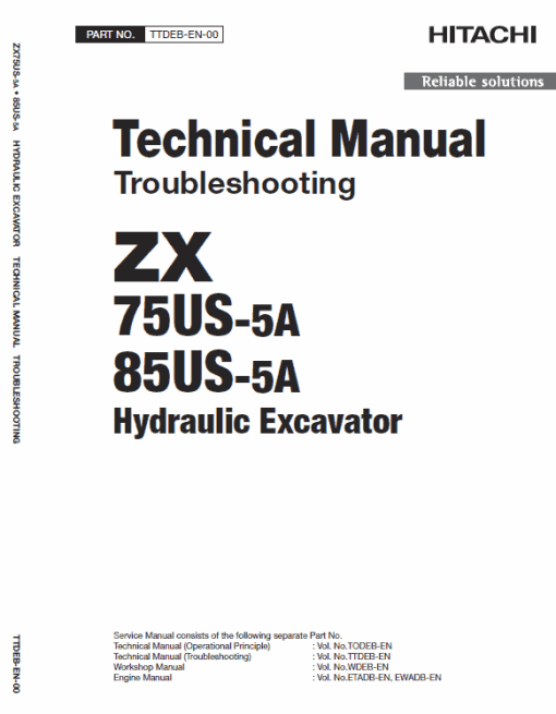 Hitachi ZX75US-5A and ZX85US-5A Excavator Service Repair Manual - Image 6