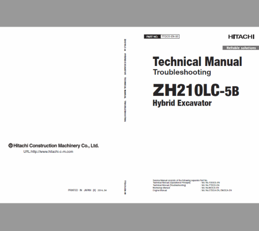 Hitachi ZH210LC-5B Excavator Service Repair Manual - Image 5