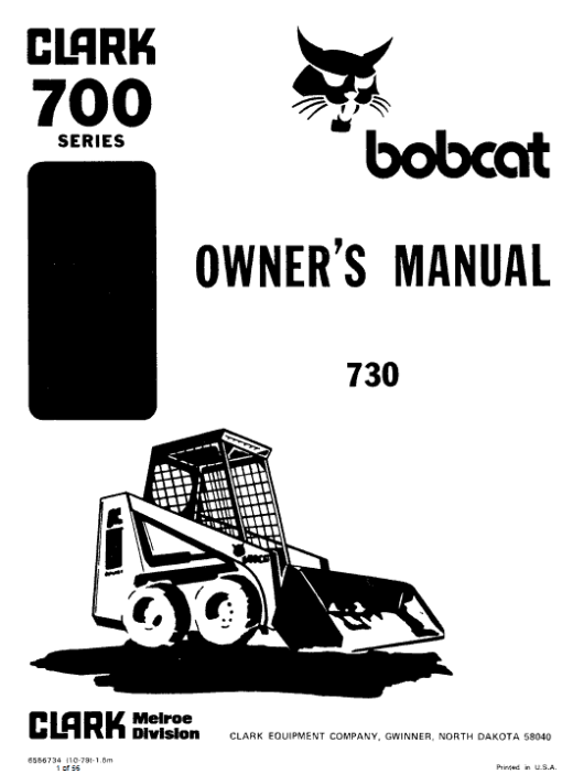 Bobcat 730, 731 and 732 Skid-Steer Loader Service Manual - Image 2