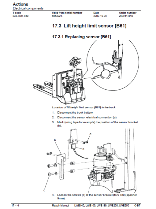 BT LWE140, LWE160, LWE180, LWE200, LWE250 Pallet Truck Manual - Image 2