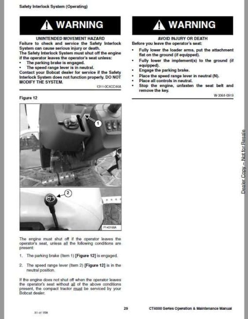 Bobcat CT4045, CT4050, CT4055 Compact Tractor Service Repair Manual - Image 5