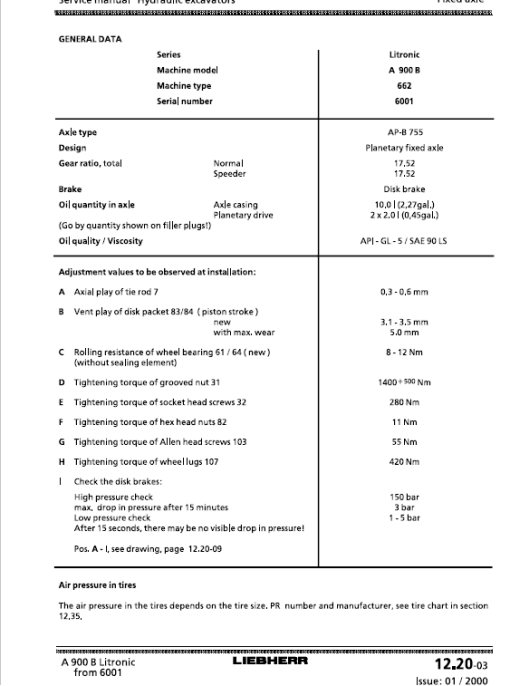 Liebherr A900B, A904, A914, A914B, A924, A924B Litronic Excavator Service Manual - Image 5