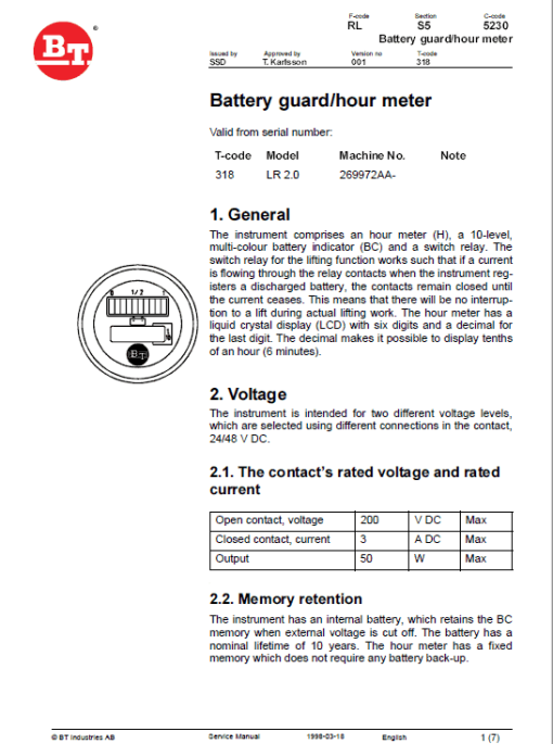 BT LR 2.0 Pallet Truck Service Manual - Image 2