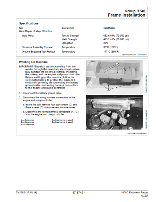 John Deere 160LC Excavator Repair Technical Manual - Image 5