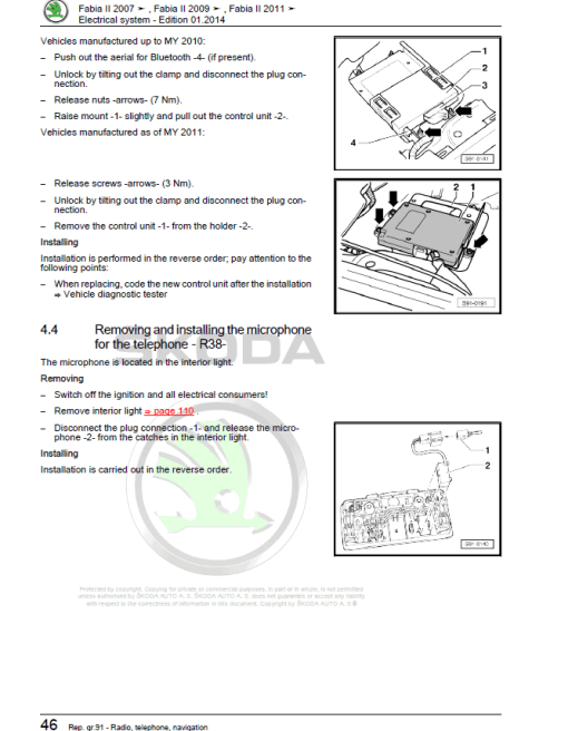 SKODA FABIA II (54) Repair Service Manual - Image 5