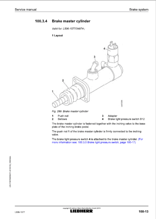 Liebherr L506 Type 1577 Wheel Loader Service Manual - Image 5