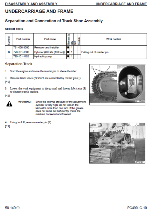 Komatsu PC490LC-10 Excavator Service Manual - Image 6