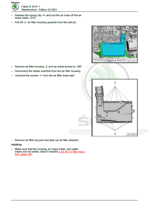 SKODA FABIA III (NJ) Repair Service Manual - Image 5