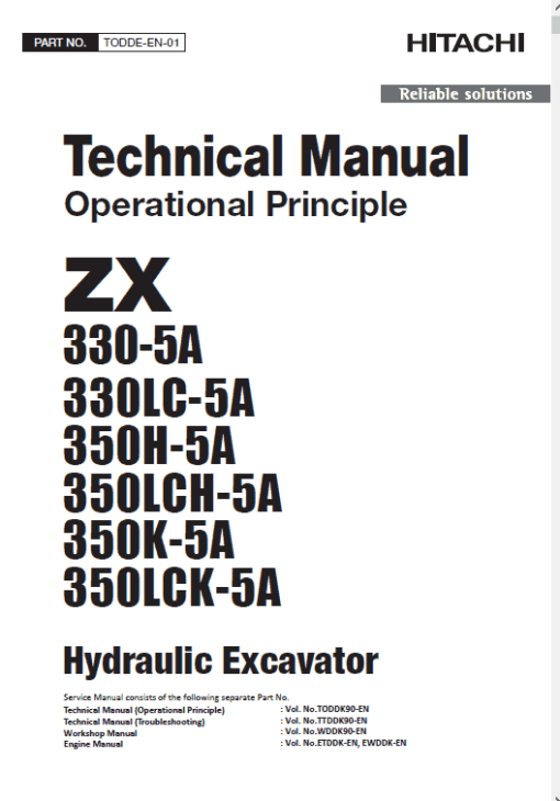 Hitachi ZX330-5A, ZX330LC-5A and ZX350LCH-5A ZAXIS Excavator Repair Manual - Image 5