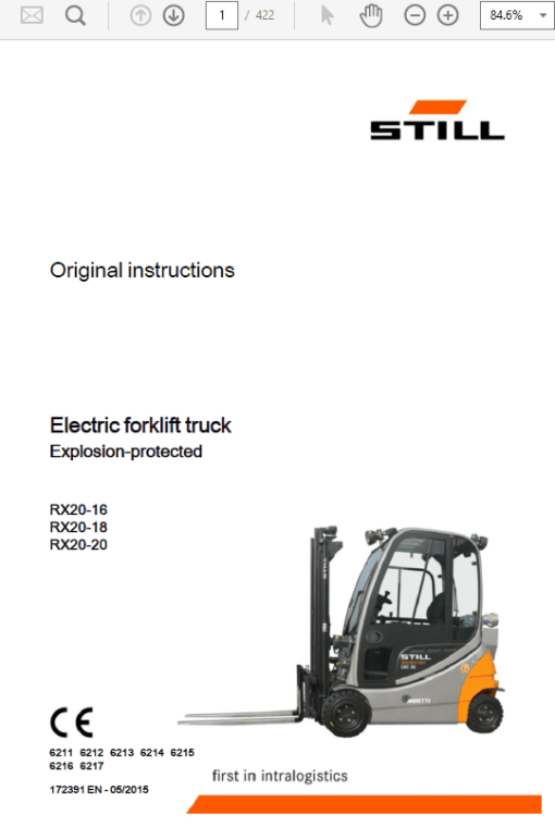 Still Electric Forklift RX20: RX20-14, RX20-15, RX-20-16, RX20-18, RX-20-20 Repair Manual - Image 4