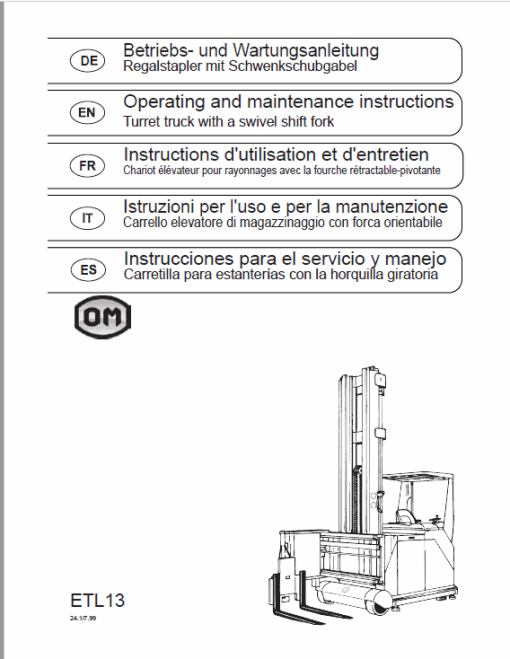 OM Pimespo ETL13 Forklift Workshop Manual - Image 5