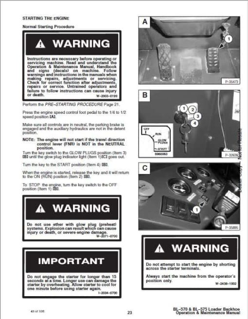 Bobcat BL570, BL575 Loader Service Repair Manual - Image 5