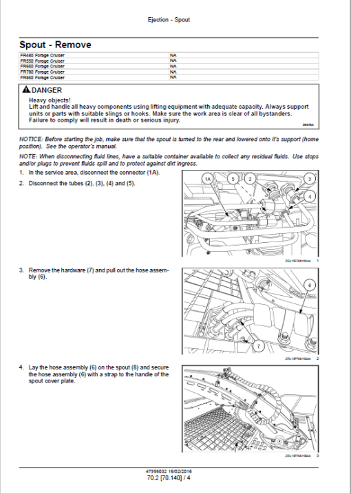 New Holland FR480, FR550, FR650, FR780, FR850, FR850 Forage Harvester Service Manual - Image 5