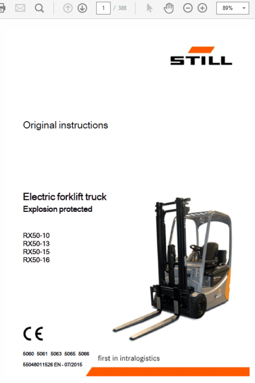 Still Electric Forklift Truck RX50: RX50-10, RX50-13, RX-50-15, RX50-16 Repair Manual - Image 5