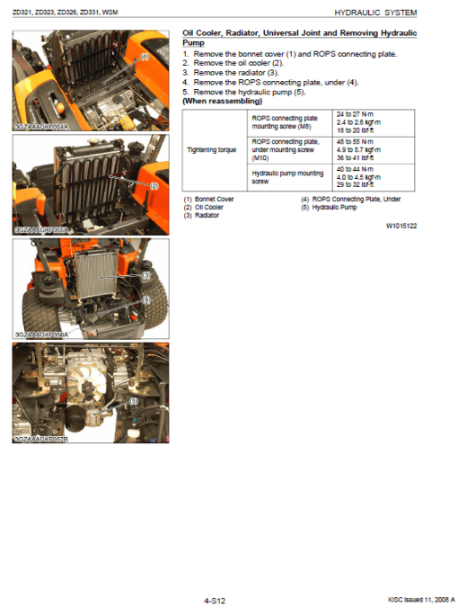 Kubota ZD321, ZD323, ZD326, ZD331 Mower Workshop Service Manual - Image 5