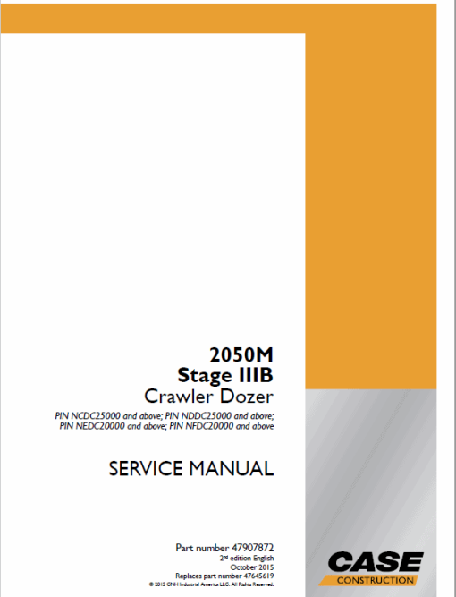 Case 2050M Crawler Dozer Service Manual - Image 3