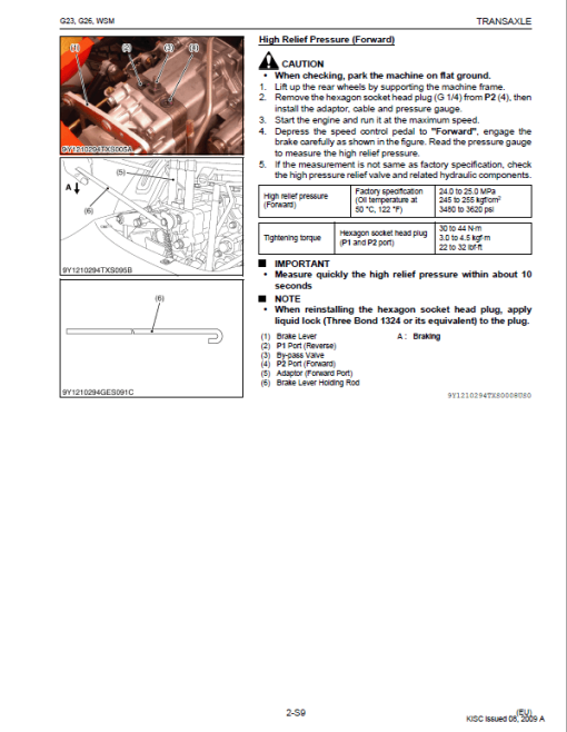 Kubota G23, G26 Mowers Workshop Service Manual - Image 5