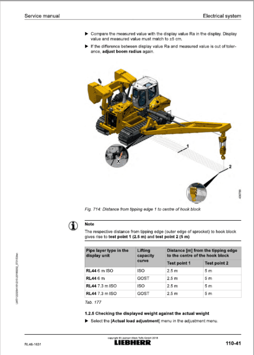 Liebherr RL 46 Pipe Layer Dozer Service Manual - Image 5