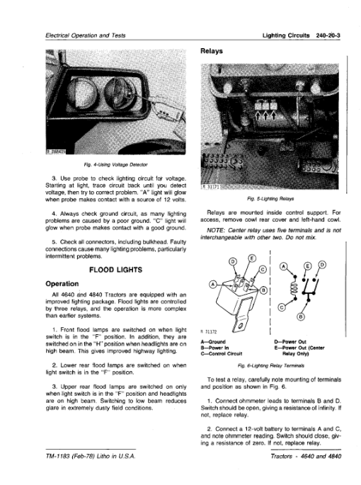 John Deere 4640, 4840 Tractors Repair Technical Manual - Image 5