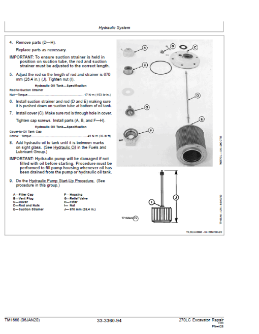 John Deere 270LC Excavator Repair Technical Manual - Image 5