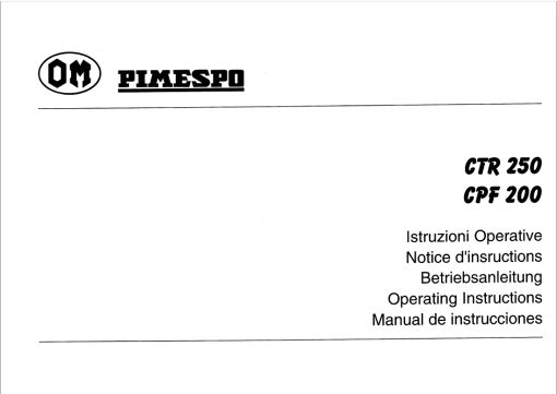 OM PIMESPO FIAT CTR 250, CPF 200, CTR 60 Workshop Repair Manual - Image 3