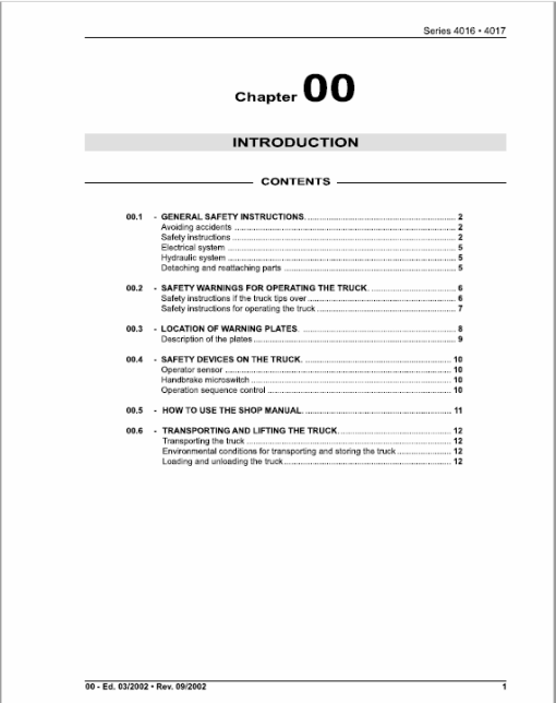 OM Pimespo XE12, XE15 and XE18 Series 4016 , 4017 Forklift Workshop Repair Manual - Image 5