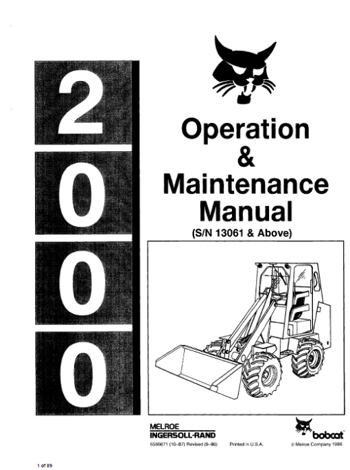 Bobcat 2000 Loader Service Manual - Image 3