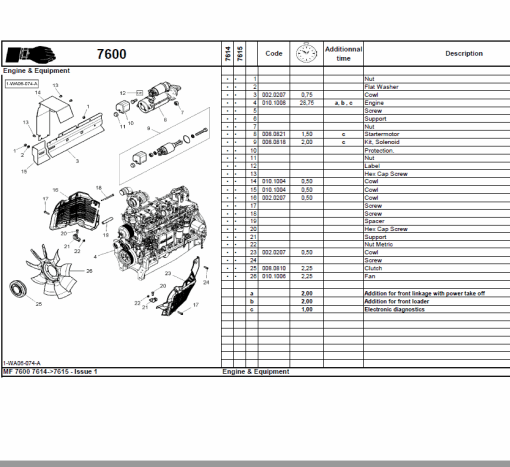 Massey Ferguson 7614, 7615, 7616, 7618 Tractor Service Manual - Image 8